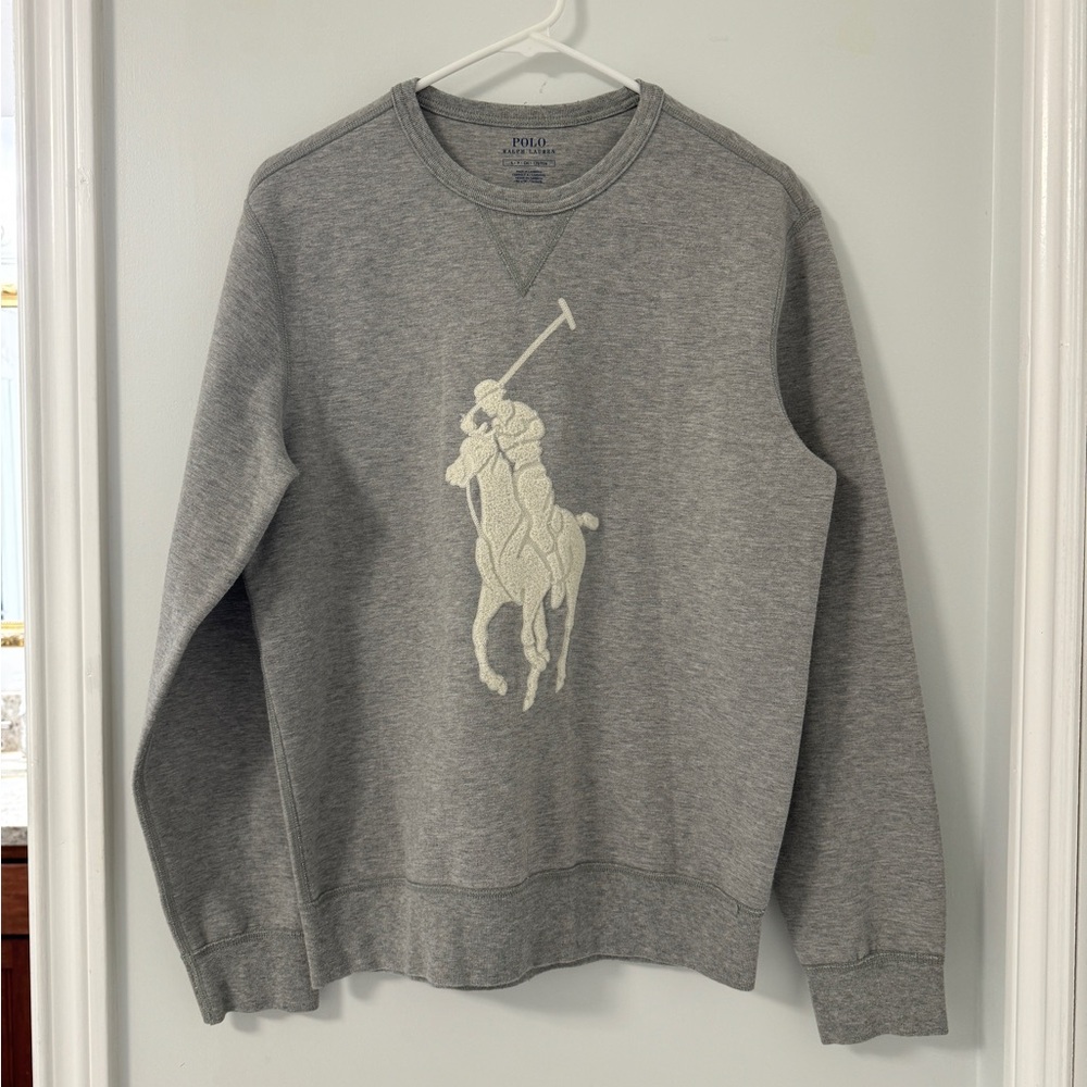 Polo by Ralph Lauren Gray Sweatshirt with White Polo Player Logo